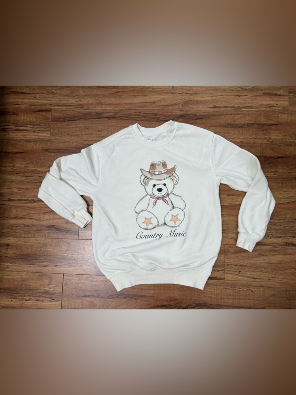 Country Music Bear Graphic Crewneck Sweatshirt